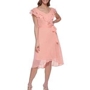 NWT DKNY Double Ruffled Chiffon Dress - 2